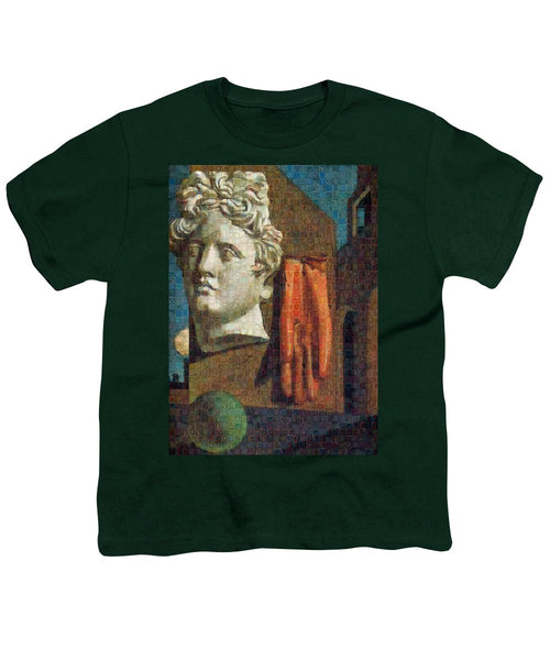 Tribute to De Chirico - 2 - Youth T-Shirt - ALEFBET - THE HEBREW LETTERS ART GALLERY