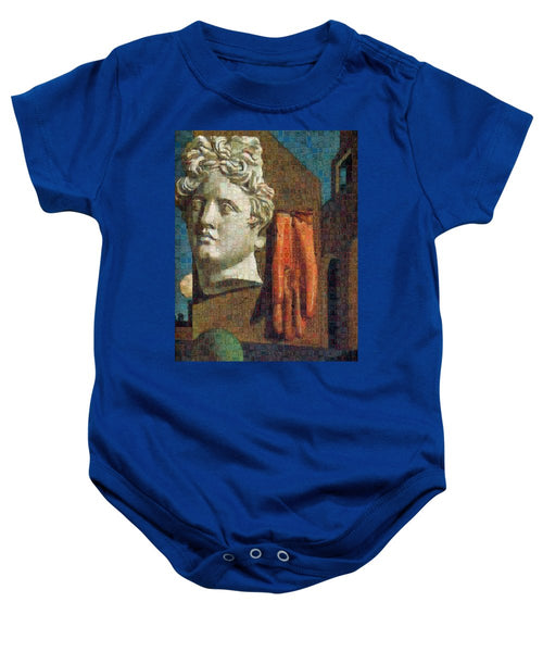 Tribute to De Chirico - 2 - Baby Onesie - ALEFBET - THE HEBREW LETTERS ART GALLERY