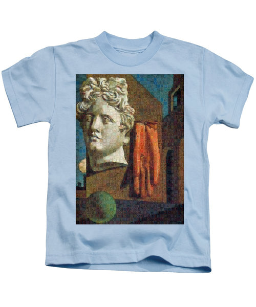 Tribute to De Chirico - 2 - Kids T-Shirt - ALEFBET - THE HEBREW LETTERS ART GALLERY