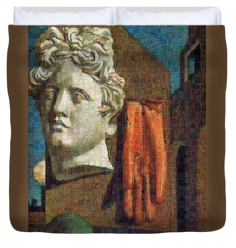 Tribute to De Chirico - 2 - Duvet Cover - ALEFBET - THE HEBREW LETTERS ART GALLERY