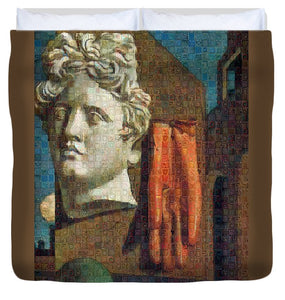 Tribute to De Chirico - 2 - Duvet Cover - ALEFBET - THE HEBREW LETTERS ART GALLERY
