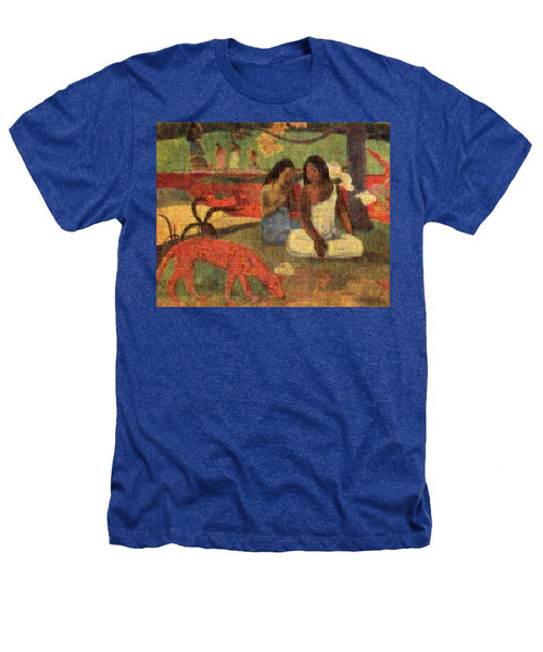 Tribute to Gaugin - Heathers T-Shirt - ALEFBET - THE HEBREW LETTERS ART GALLERY