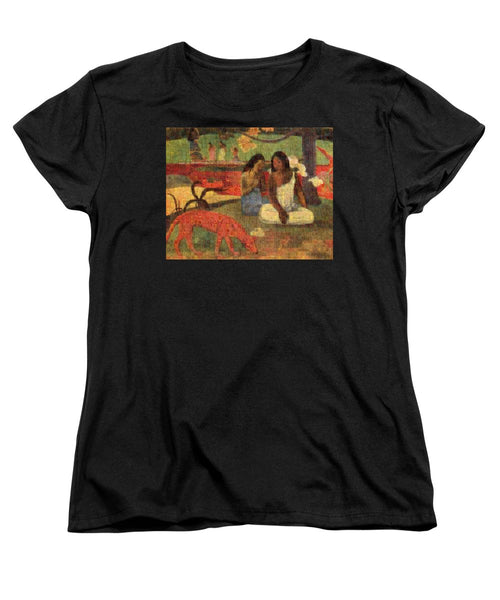 Tribute to Gaugin - Women's T-Shirt (Standard Fit) - ALEFBET - THE HEBREW LETTERS ART GALLERY