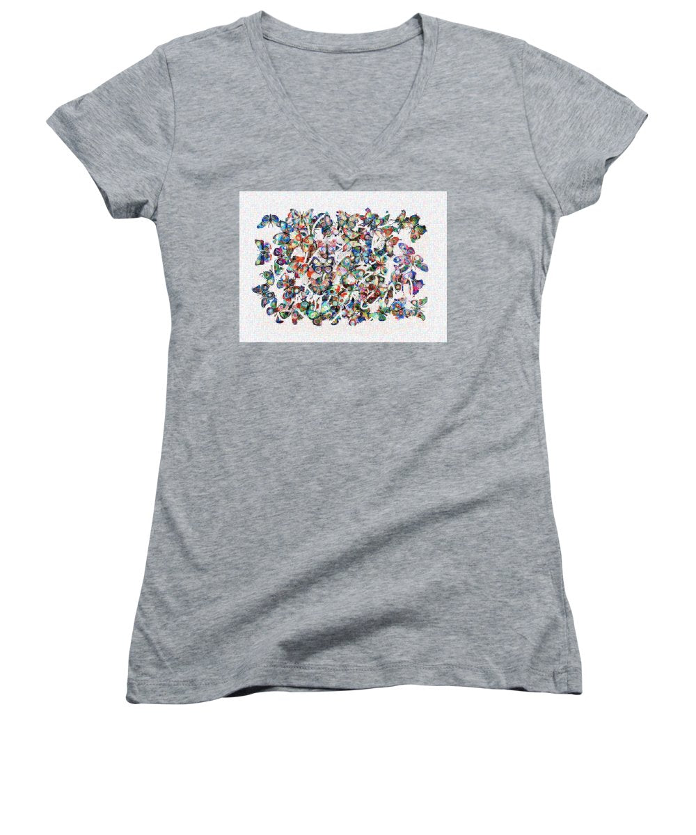 Tribute to Gestein - Women's V-Neck - ALEFBET - THE HEBREW LETTERS ART GALLERY