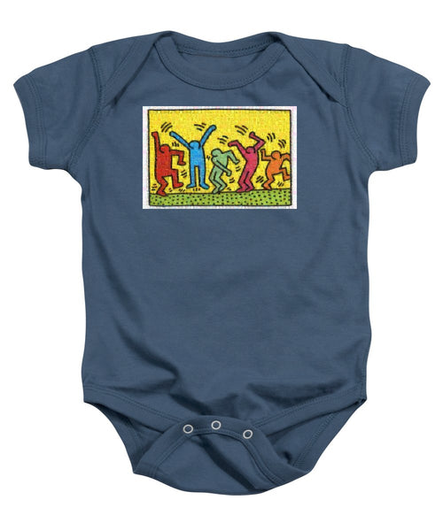 Tribute to Haring - Baby Onesie - ALEFBET - THE HEBREW LETTERS ART GALLERY