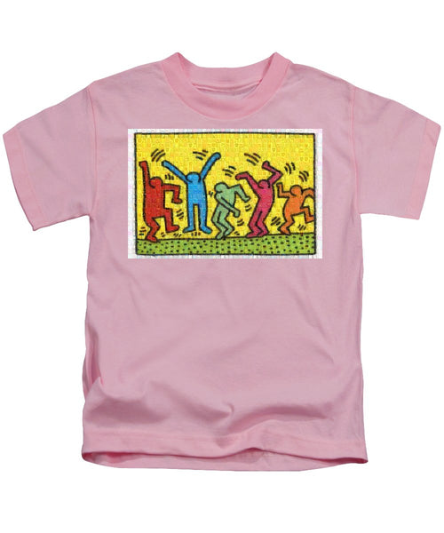 Tribute to Haring - Kids T-Shirt - ALEFBET - THE HEBREW LETTERS ART GALLERY