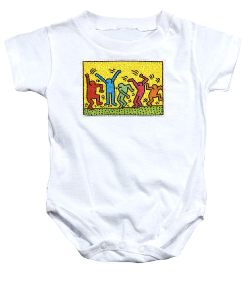 Tribute to Haring - Baby Onesie - ALEFBET - THE HEBREW LETTERS ART GALLERY