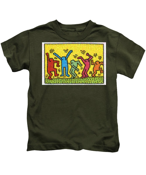 Tribute to Haring - Kids T-Shirt - ALEFBET - THE HEBREW LETTERS ART GALLERY