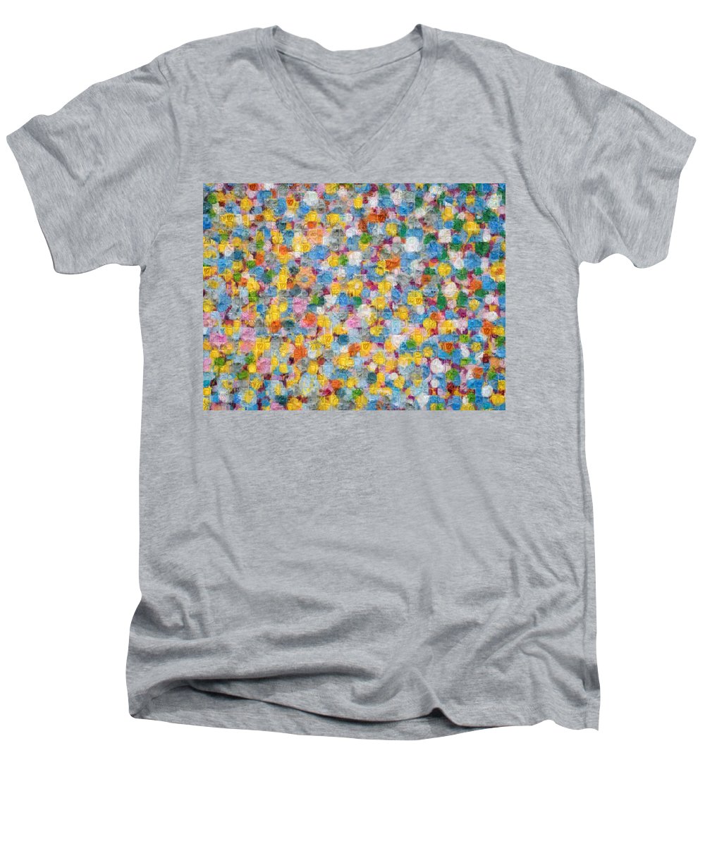 Tribute to Hirst - Men's V-Neck T-Shirt - ALEFBET - THE HEBREW LETTERS ART GALLERY