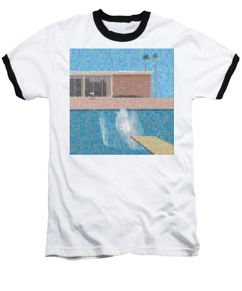 Tribute to Hockney - Baseball T-Shirt - ALEFBET - THE HEBREW LETTERS ART GALLERY