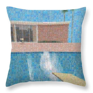 Tribute to Hockney - Throw Pillow - ALEFBET - THE HEBREW LETTERS ART GALLERY