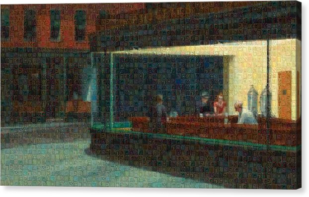 Tribute to Hopper - Canvas Print - ALEFBET - THE HEBREW LETTERS ART GALLERY