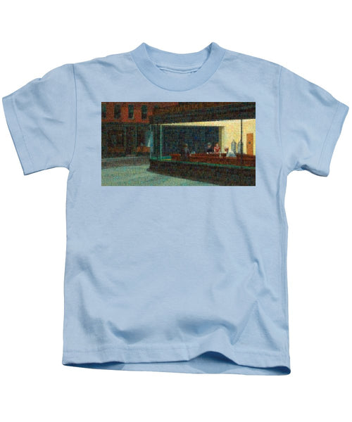 Tribute to Hopper - Kids T-Shirt - ALEFBET - THE HEBREW LETTERS ART GALLERY