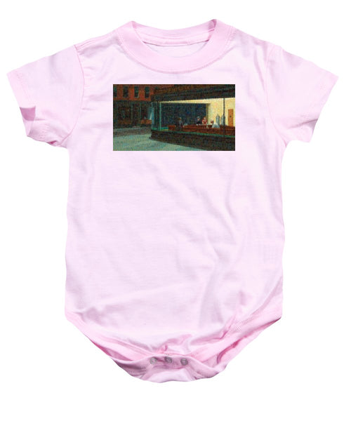 Tribute to Hopper - Baby Onesie - ALEFBET - THE HEBREW LETTERS ART GALLERY