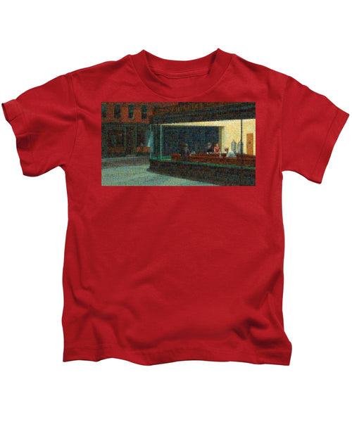 Tribute to Hopper - Kids T-Shirt - ALEFBET - THE HEBREW LETTERS ART GALLERY