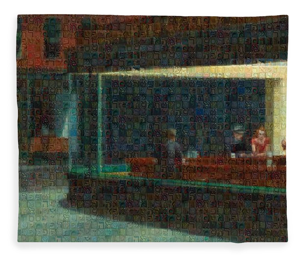 Tribute to Hopper - Blanket - ALEFBET - THE HEBREW LETTERS ART GALLERY