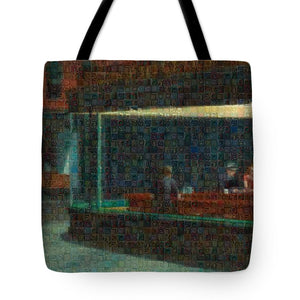 Tribute to Hopper - Tote Bag - ALEFBET - THE HEBREW LETTERS ART GALLERY