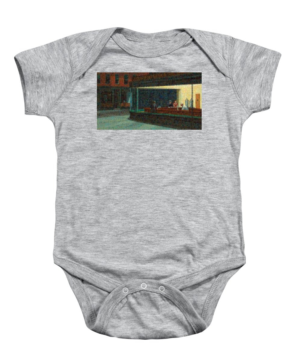Tribute to Hopper - Baby Onesie - ALEFBET - THE HEBREW LETTERS ART GALLERY