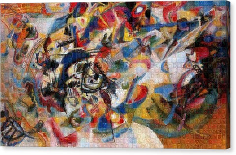 Tribute to Kandinsky - 1 - Canvas Print - ALEFBET - THE HEBREW LETTERS ART GALLERY