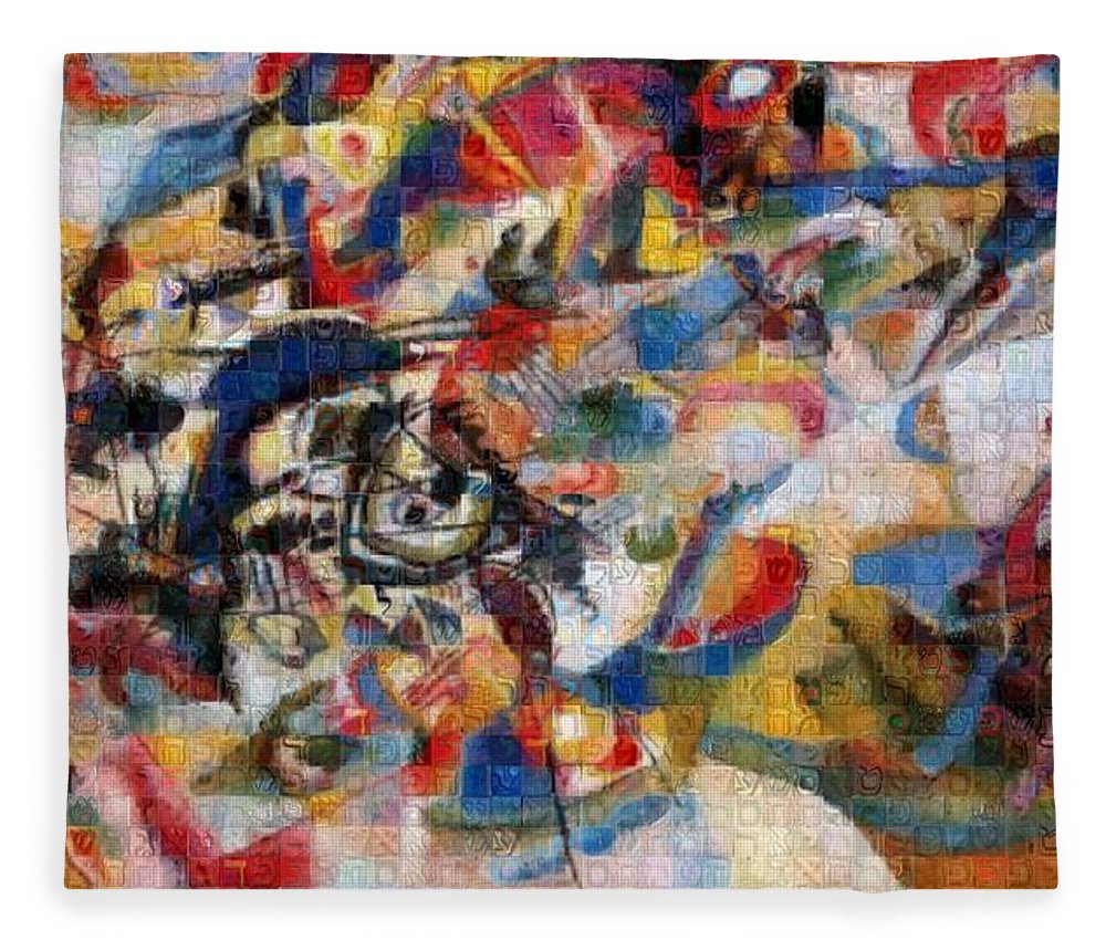Tribute to Kandinsky - 1 - Blanket - ALEFBET - THE HEBREW LETTERS ART GALLERY