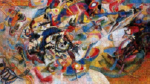 Tribute to Kandinsky - 1 - Art Print - ALEFBET - THE HEBREW LETTERS ART GALLERY