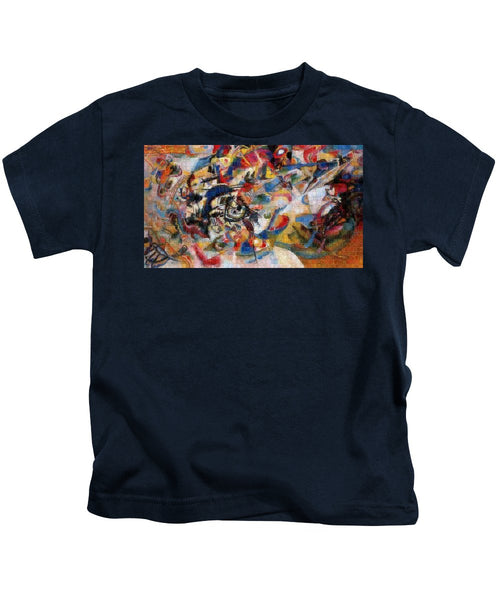 Tribute to Kandinsky - 1 - Kids T-Shirt - ALEFBET - THE HEBREW LETTERS ART GALLERY