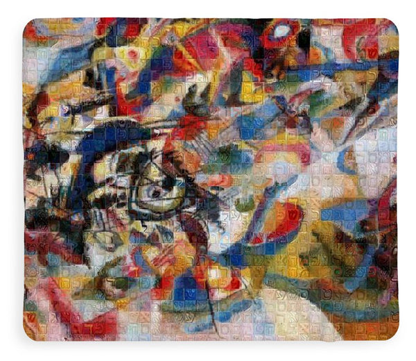 Tribute to Kandinsky - 1 - Blanket - ALEFBET - THE HEBREW LETTERS ART GALLERY