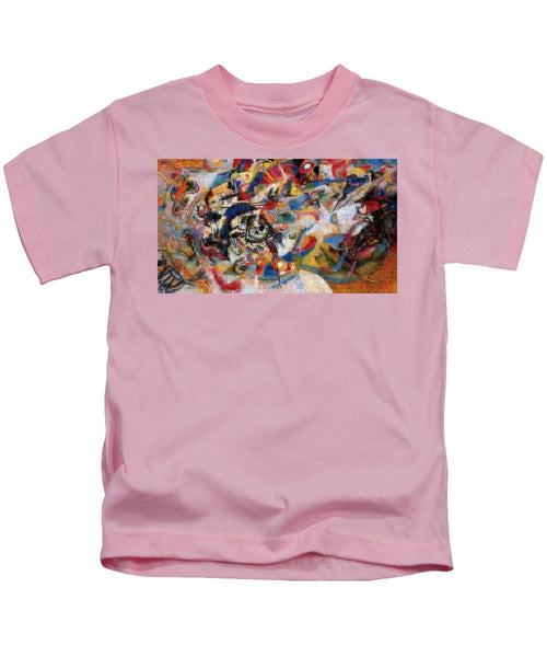 Tribute to Kandinsky - 1 - Kids T-Shirt - ALEFBET - THE HEBREW LETTERS ART GALLERY
