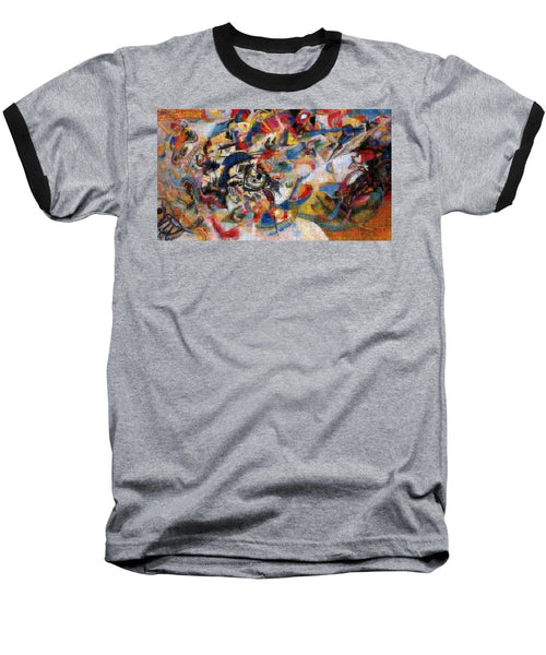 Tribute to Kandinsky - 1 - Baseball T-Shirt - ALEFBET - THE HEBREW LETTERS ART GALLERY