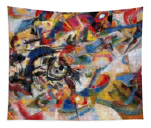 Tribute to Kandinsky - 1 - Tapestry - ALEFBET - THE HEBREW LETTERS ART GALLERY