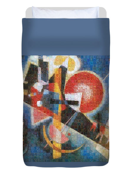 Tribute to Kandinsky - 3  - Duvet Cover - ALEFBET - THE HEBREW LETTERS ART GALLERY