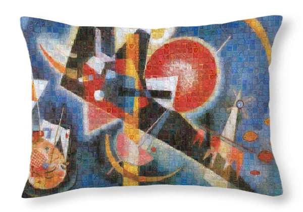 Tribute to Kandinsky - 3  - Throw Pillow - ALEFBET - THE HEBREW LETTERS ART GALLERY
