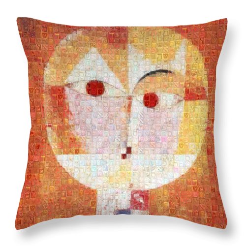 Tribute to Klee - 1 - Throw Pillow - ALEFBET - THE HEBREW LETTERS ART GALLERY