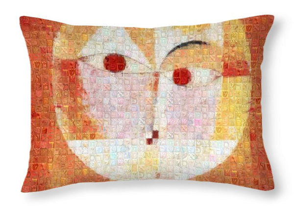 Tribute to Klee - 1 - Throw Pillow - ALEFBET - THE HEBREW LETTERS ART GALLERY