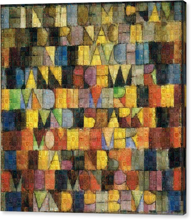 Tribute to Klee - 2 - Canvas Print - ALEFBET - THE HEBREW LETTERS ART GALLERY