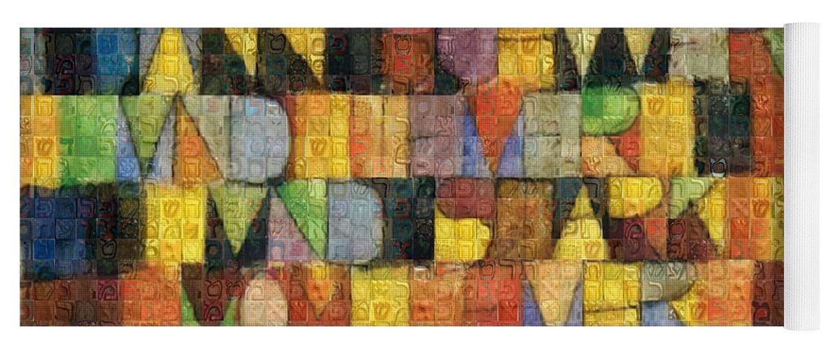 Tribute to Klee - 2 - Yoga Mat - ALEFBET - THE HEBREW LETTERS ART GALLERY