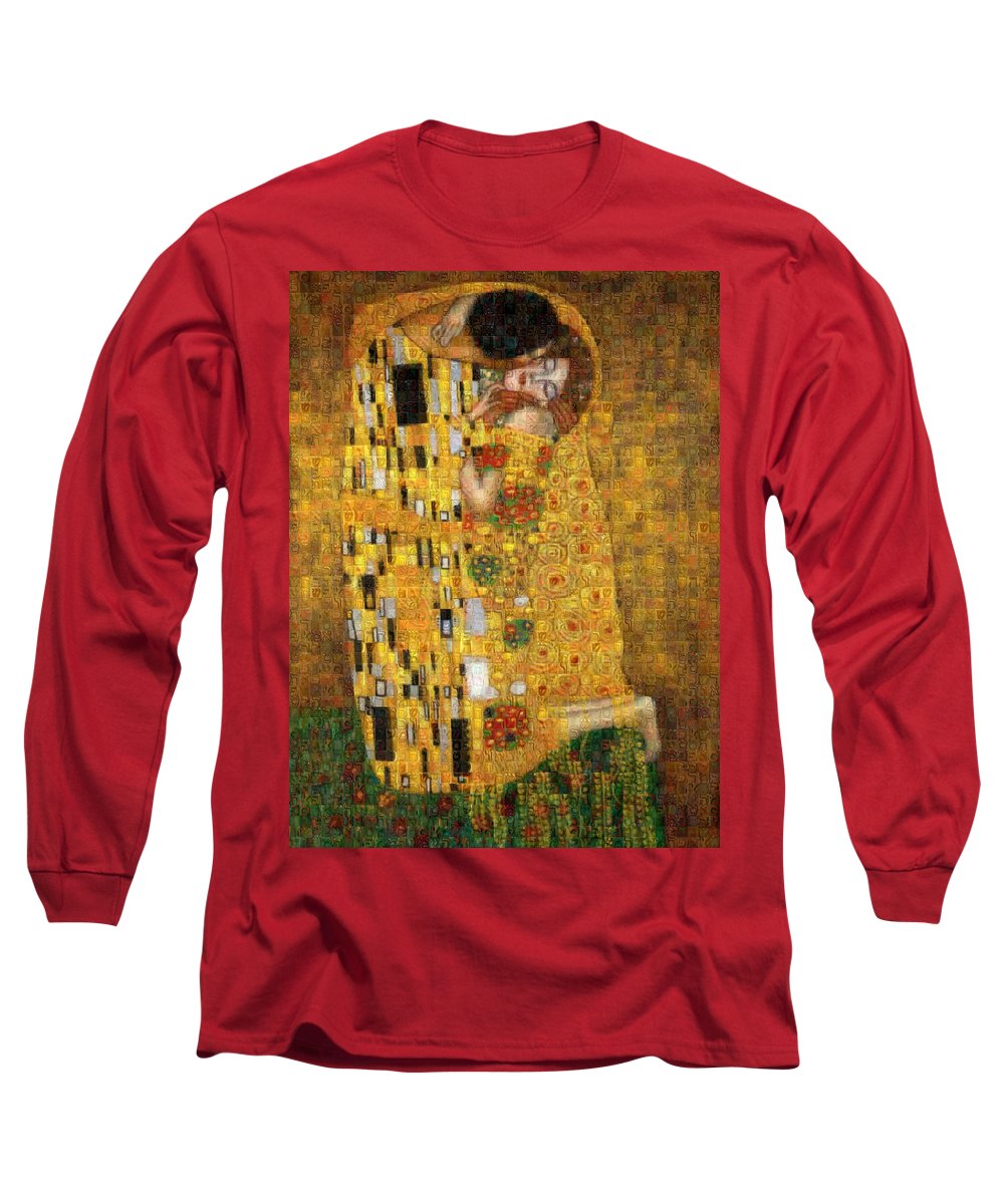 Tribute to Klimt - Long Sleeve T-Shirt - ALEFBET - THE HEBREW LETTERS ART GALLERY