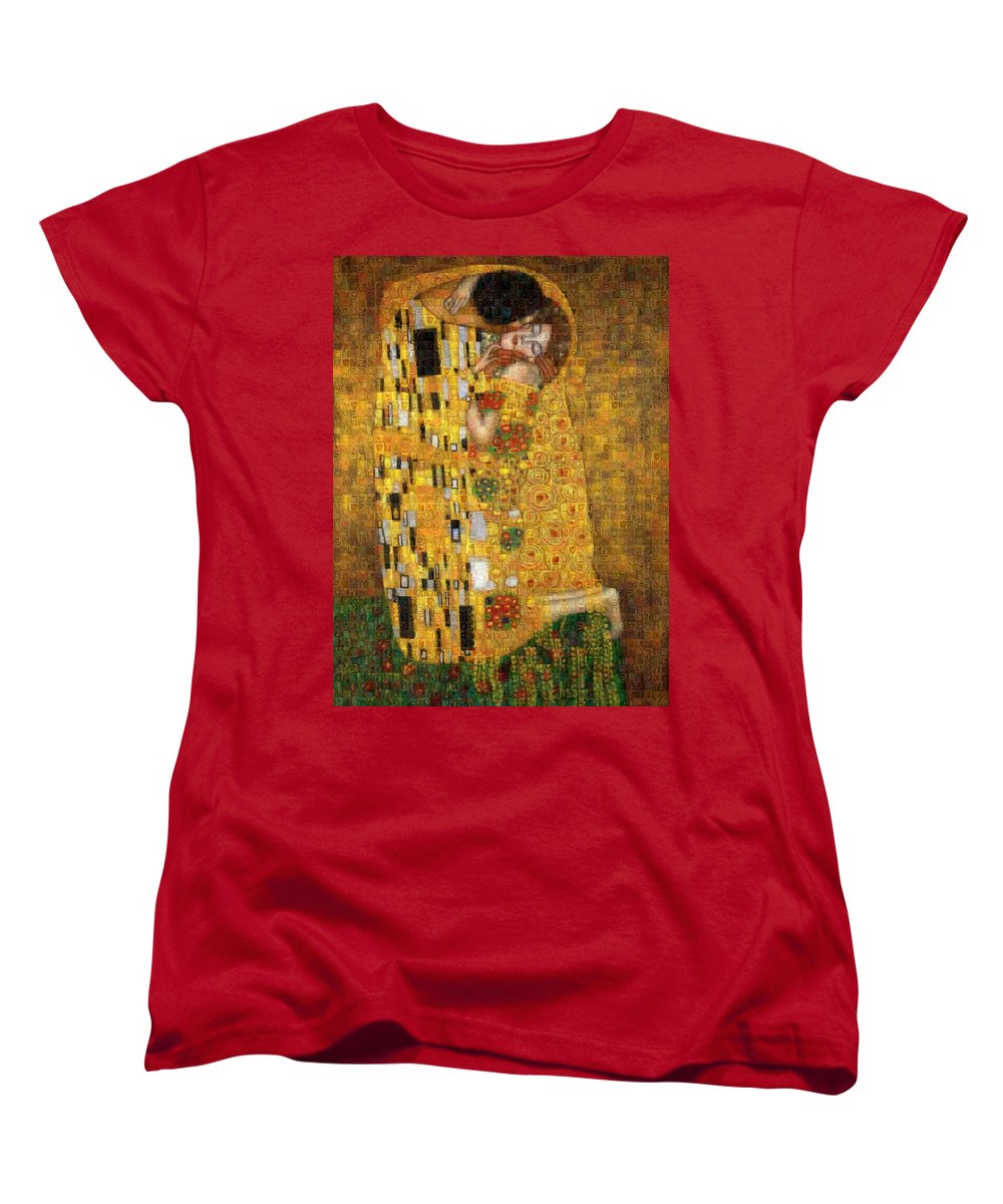 Tribute to Klimt - Women's T-Shirt (Standard Fit) - ALEFBET - THE HEBREW LETTERS ART GALLERY