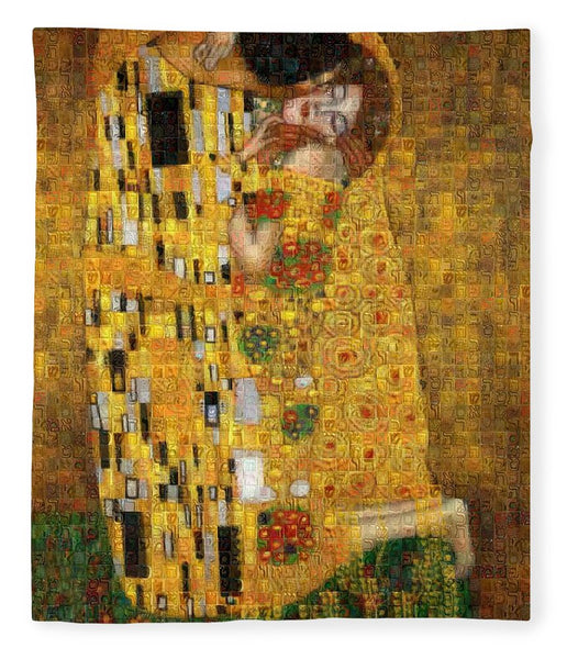 Tribute to Klimt - Blanket - ALEFBET - THE HEBREW LETTERS ART GALLERY