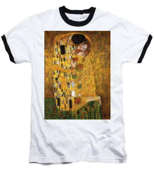 Tribute to Klimt - Baseball T-Shirt - ALEFBET - THE HEBREW LETTERS ART GALLERY