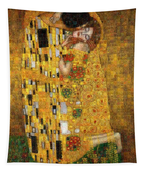 Tribute to Klimt - Tapestry - ALEFBET - THE HEBREW LETTERS ART GALLERY