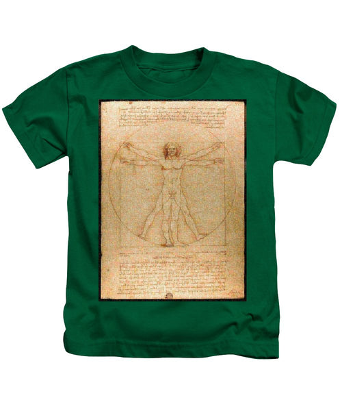 Tribute to Leonardo - Kids T-Shirt - ALEFBET - THE HEBREW LETTERS ART GALLERY