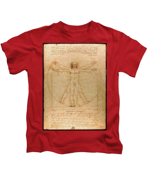 Tribute to Leonardo - Kids T-Shirt - ALEFBET - THE HEBREW LETTERS ART GALLERY