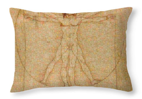 Tribute to Leonardo - Throw Pillow - ALEFBET - THE HEBREW LETTERS ART GALLERY