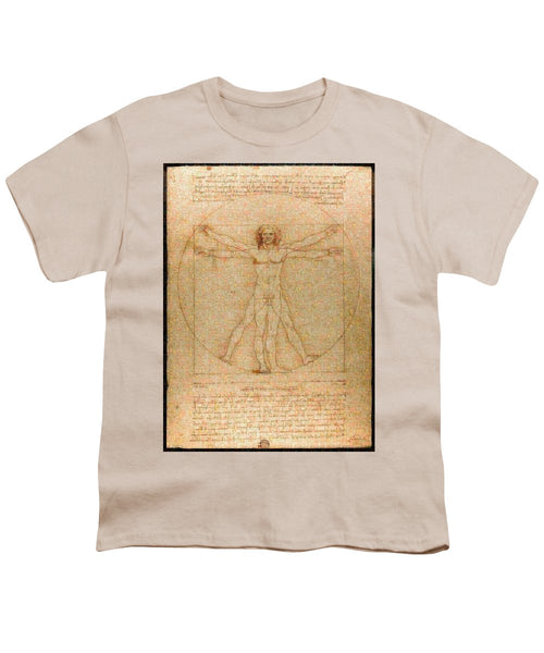 Tribute to Leonardo - Youth T-Shirt - ALEFBET - THE HEBREW LETTERS ART GALLERY