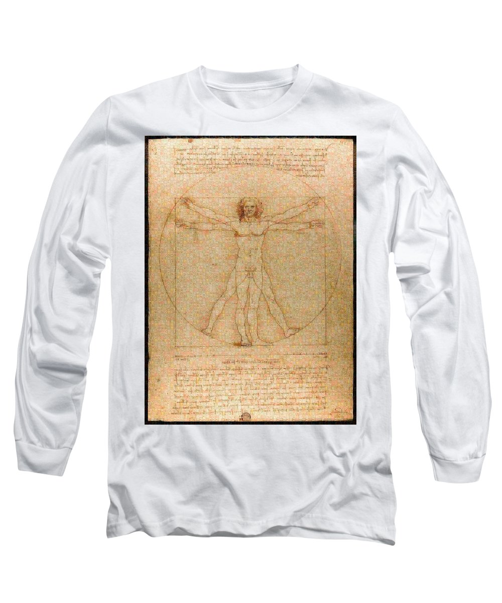 Tribute to Leonardo - Long Sleeve T-Shirt - ALEFBET - THE HEBREW LETTERS ART GALLERY