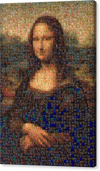 Tribute to Leonardo - Mona Lisa - Canvas Print - ALEFBET - THE HEBREW LETTERS ART GALLERY