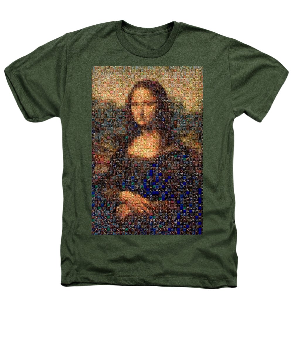 Tribute to Leonardo - Mona Lisa - Heathers T-Shirt - ALEFBET - THE HEBREW LETTERS ART GALLERY