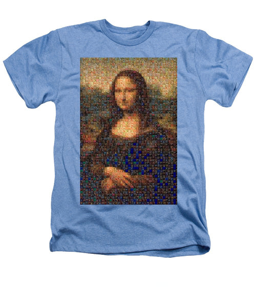 Tribute to Leonardo - Mona Lisa - Heathers T-Shirt - ALEFBET - THE HEBREW LETTERS ART GALLERY