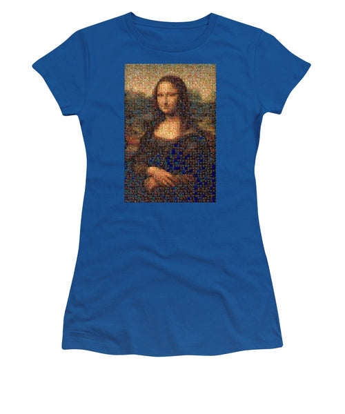 Tribute to Leonardo - Mona Lisa - Women's T-Shirt - ALEFBET - THE HEBREW LETTERS ART GALLERY